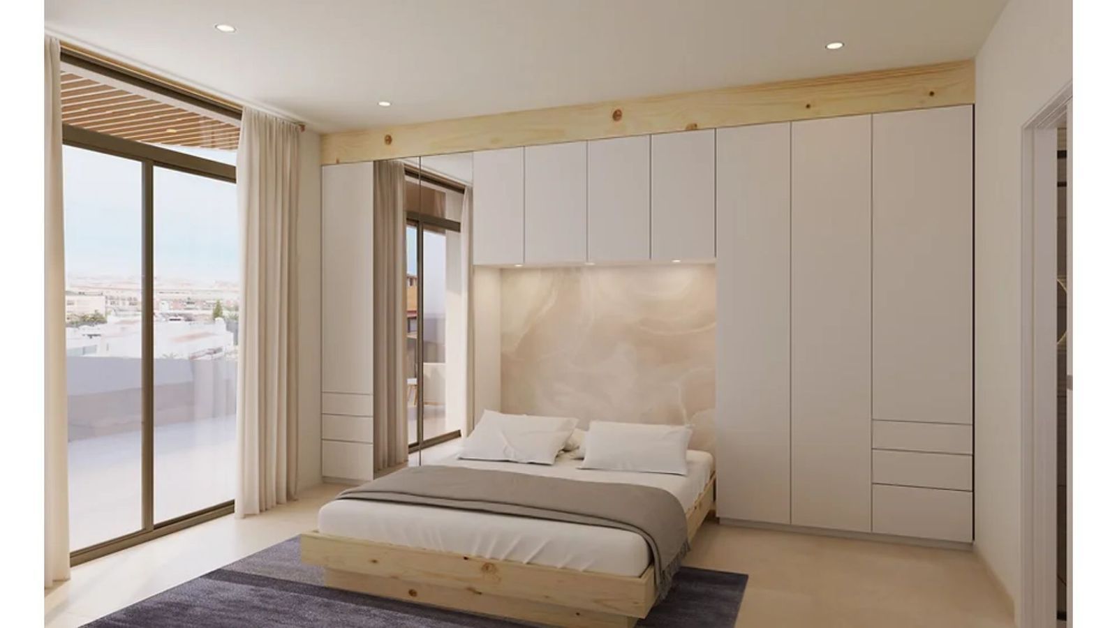 Modernes Schlafzimmer mit Einbauschrank